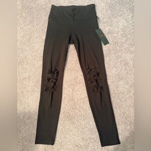 Mono B Black Distressed Jeggings with Front Cutouts